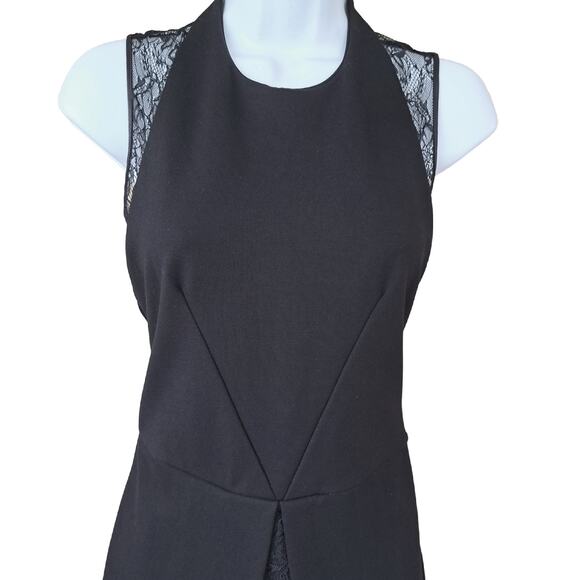 Tufi Duek Little Black Mini Dress Lace Back Sleeveless XS Cocktail Party - Picture 5 of 10